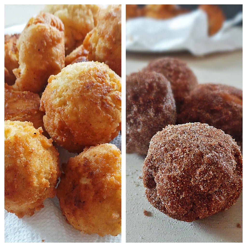 Shake donuts in a brown bag with cinnamon and sugar for a quick mess free topping!