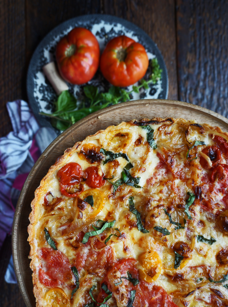 Beefsteak Tomato Tart with Caramelized Onions & Thyme 