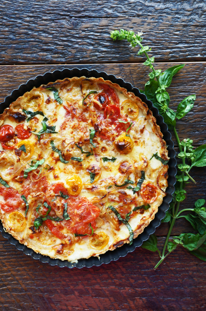 Beefsteak Tomato Tart with Caramelized Onions & Thyme 