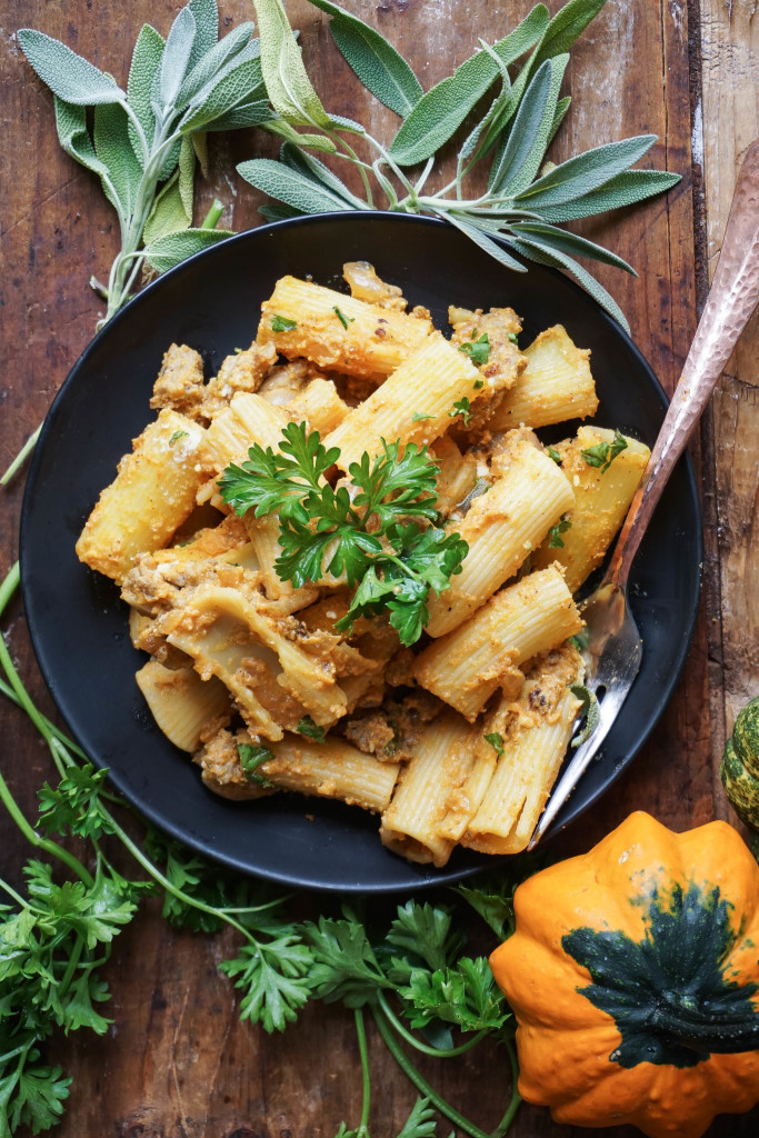 Pumpkin Baked Ziti with Sage Sausage 