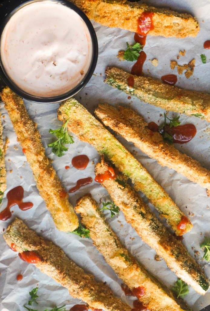 Crab Chip Crusted Zucchini Fries