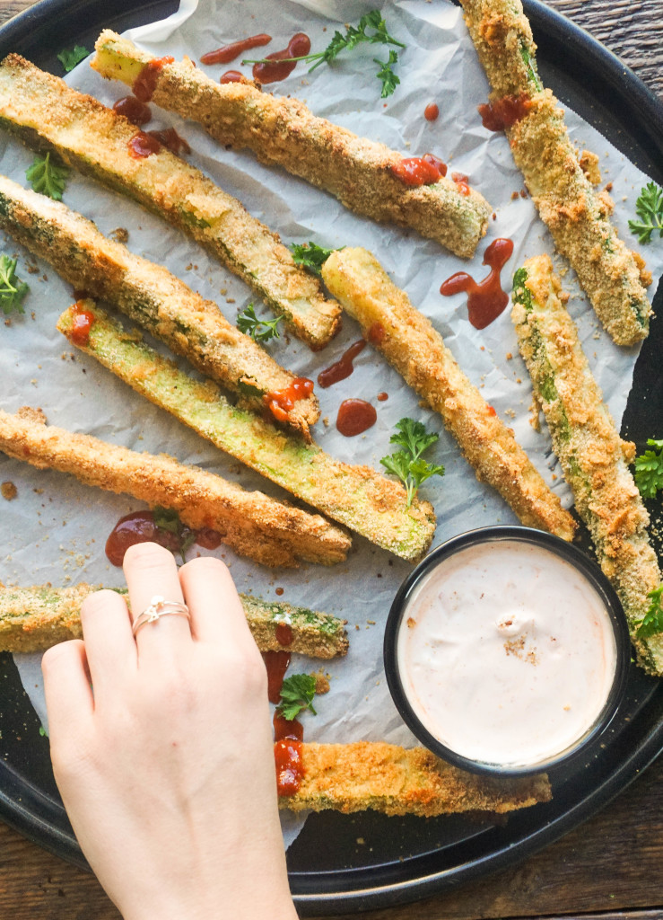 Crab Chip Crusted Zucchini Fries