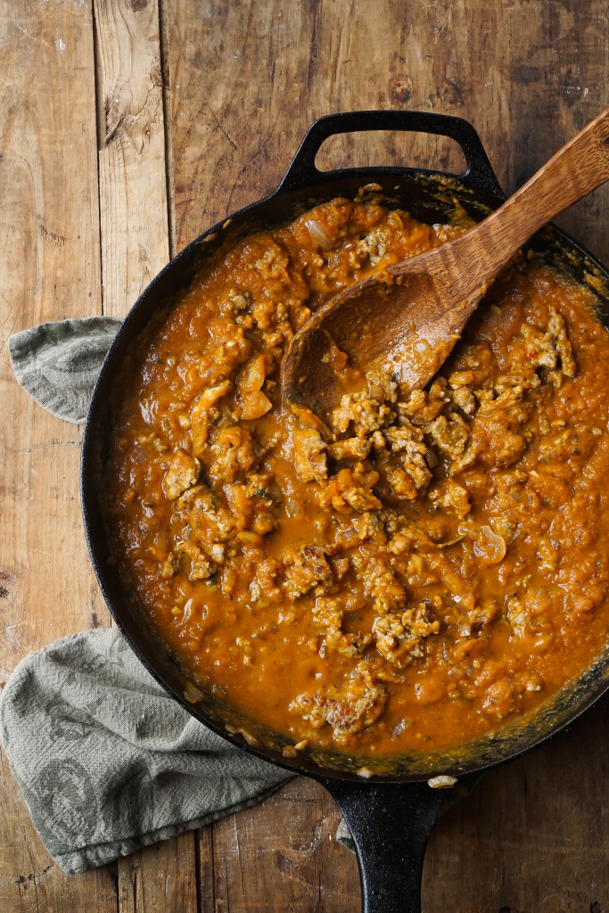 Pumpkin Baked Ziti with Sage Sausage 