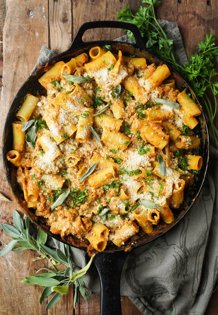 Pumpkin Baked Ziti with Sage Sausage 