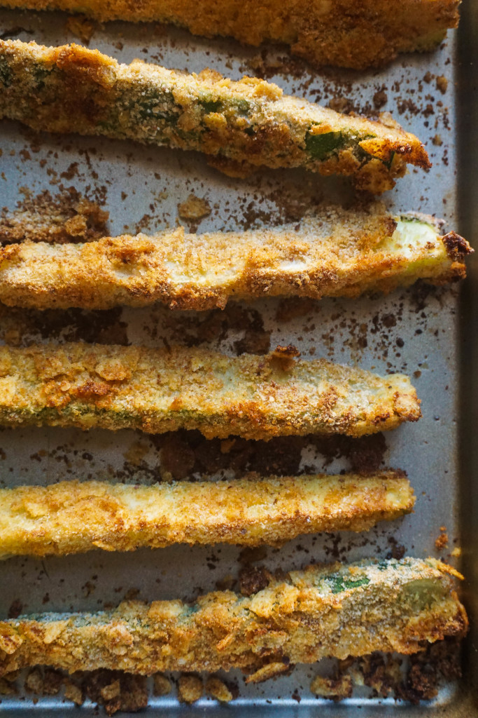 Crab Chip Crusted Zucchini Fries