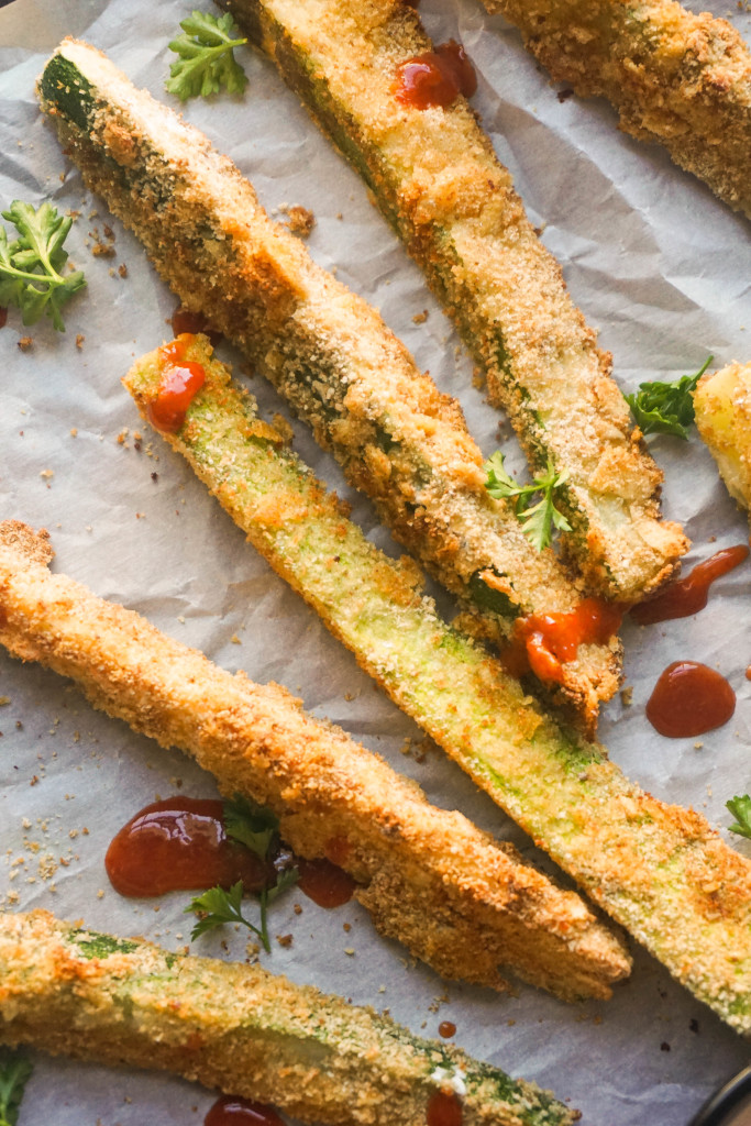 Crab Chip Crusted Zucchini Fries
