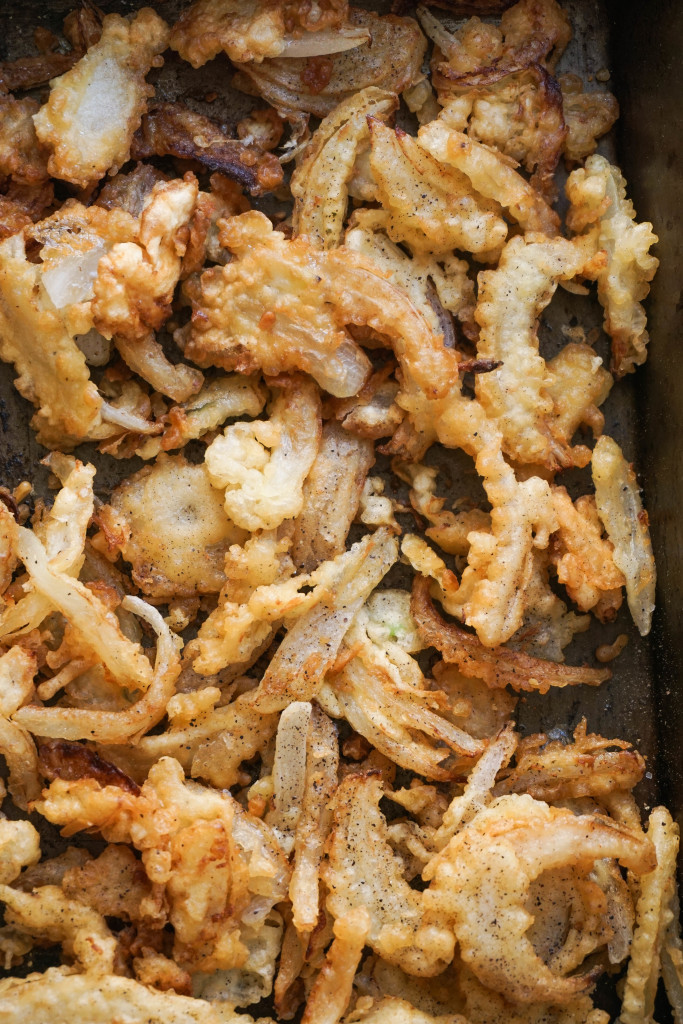  Green Bean Casserole with Tempura Onion Strings