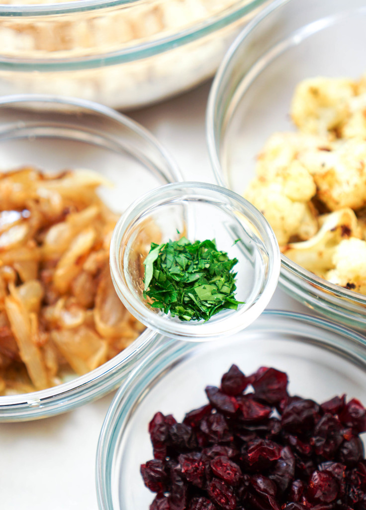 Israeli Couscous with Roasted Cauliflower, Cranberries, & Caramelized Onions