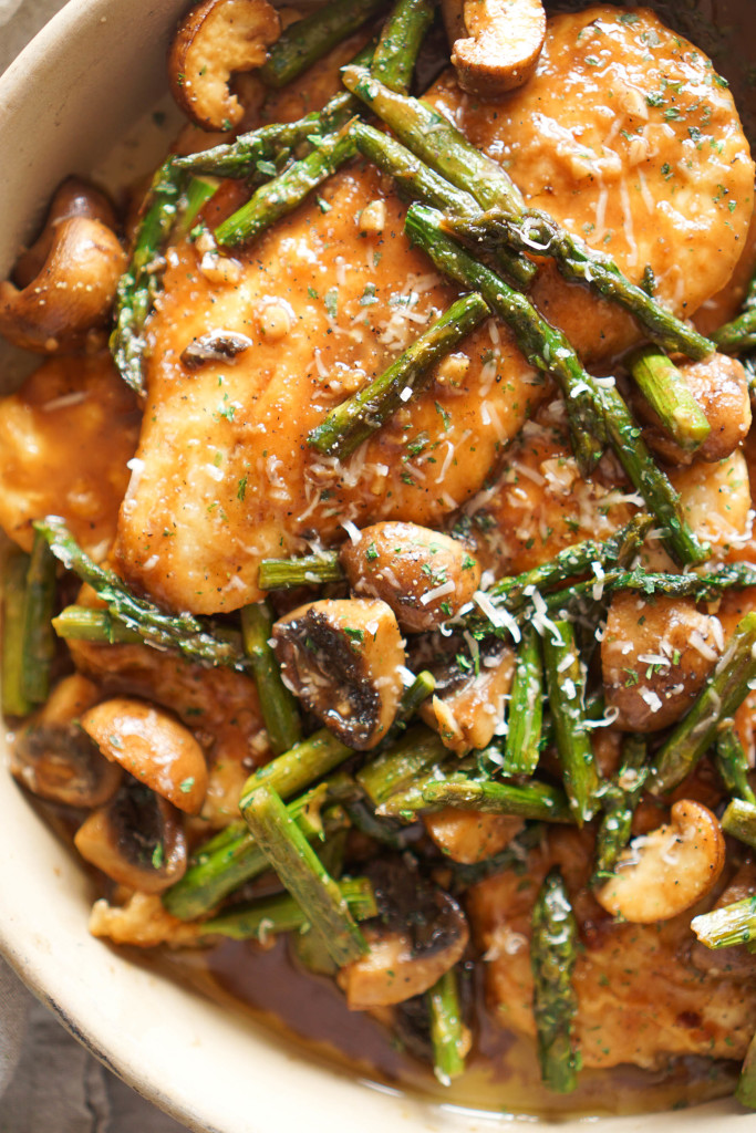 Chicken Marsala with Mushrooms & Asparagus