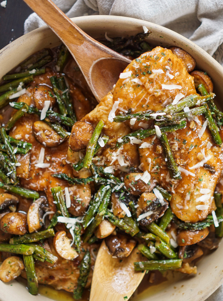 Chicken Marsala with Mushrooms & Asparagus