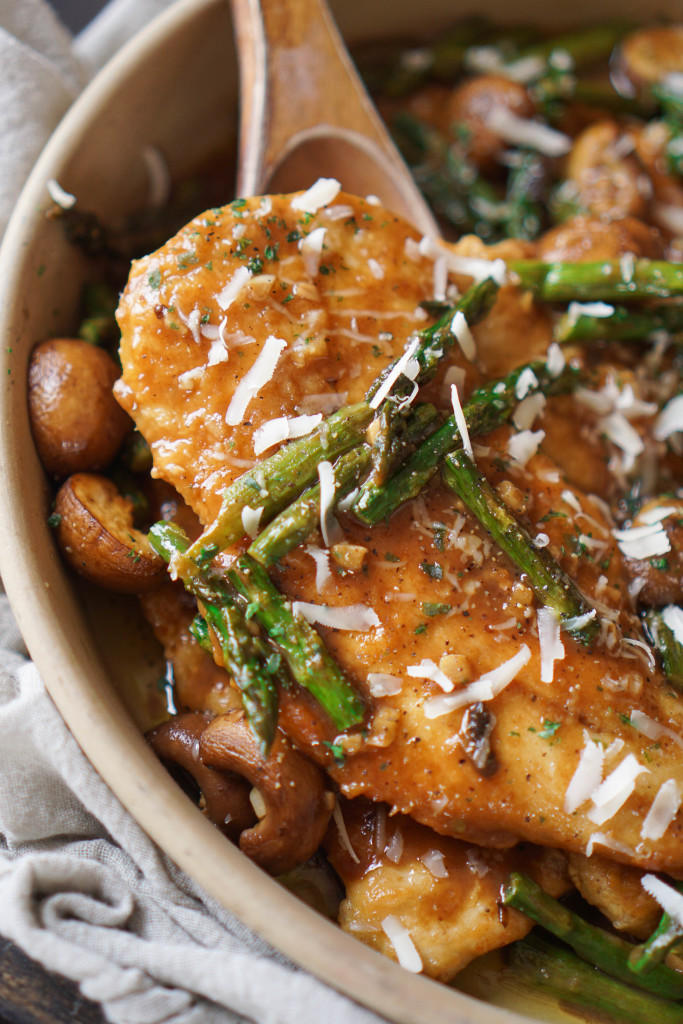 Chicken Marsala with Mushrooms & Asparagus