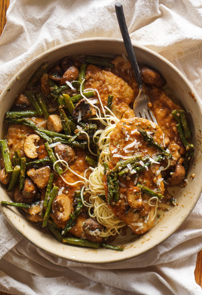 Chicken Marsala with Mushrooms & Asparagus