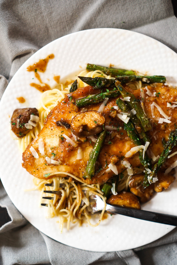 Chicken Marsala with Mushrooms & Asparagus