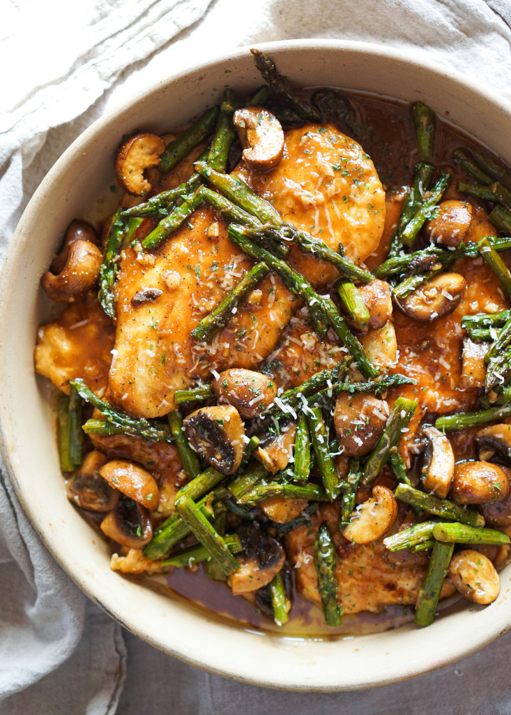 Chicken Marsala with Mushrooms & Asparagus