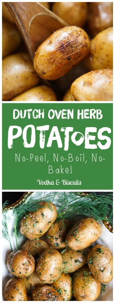 Dutch Oven Herbed Potatoes (No Peel, No Boil, No Bake!)