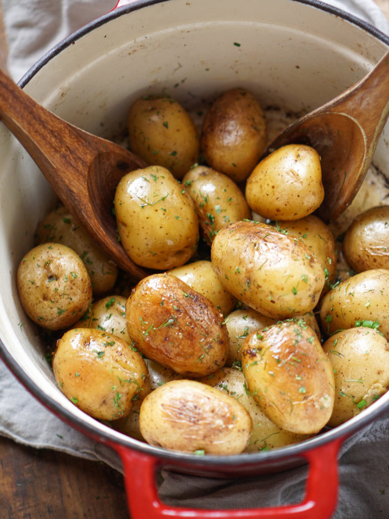 Dutch Oven Herbed Potatoes (No Peel, No Boil, No Bake!)