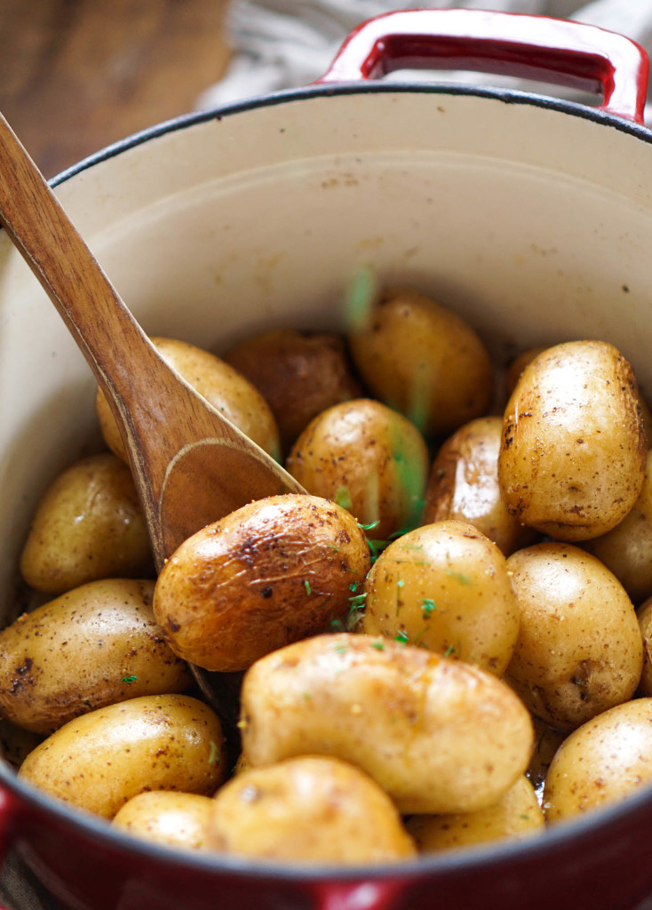 Dutch Oven Herbed Potatoes (No Peel, No Boil, No Bake!)