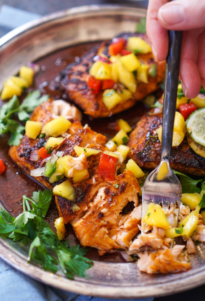 Blackened Salmon with Mango Salsa