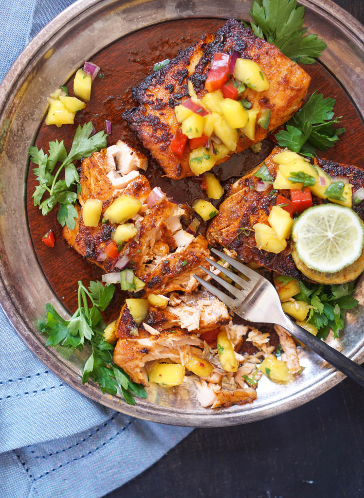 Blackened Salmon with Mango Salsa