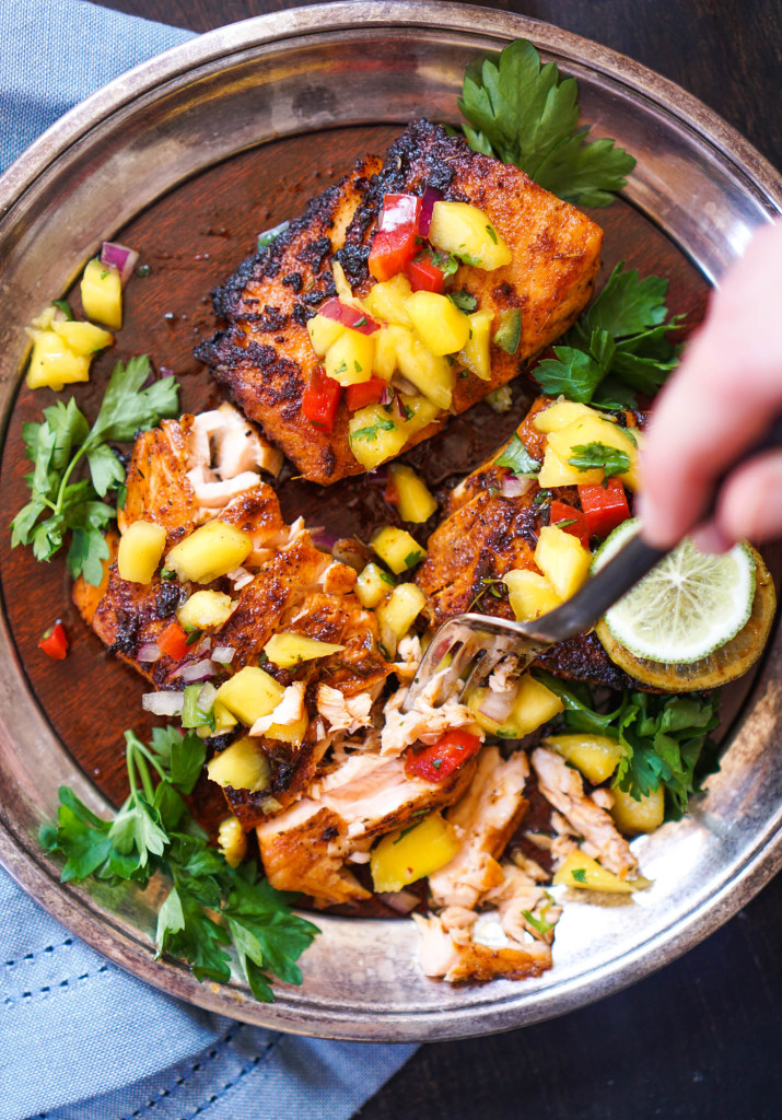 Blackened Salmon with Mango Salsa