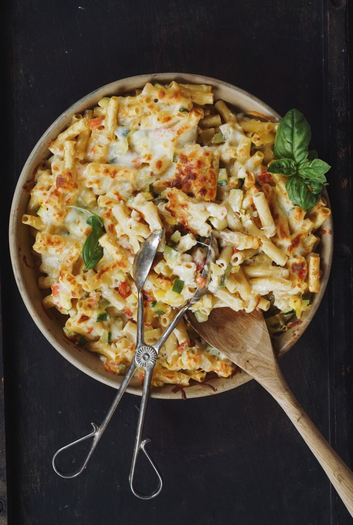 Cheesy Zucchini & Summer Squash Pasta Bake