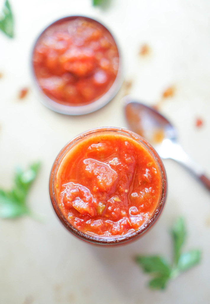 Reverse Sear Pork-Chop with Cumin-Lime Tomato Sauce