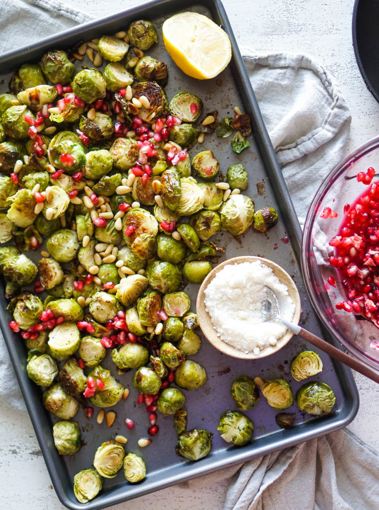 Roasted Brussels Sprouts with Pomegranate