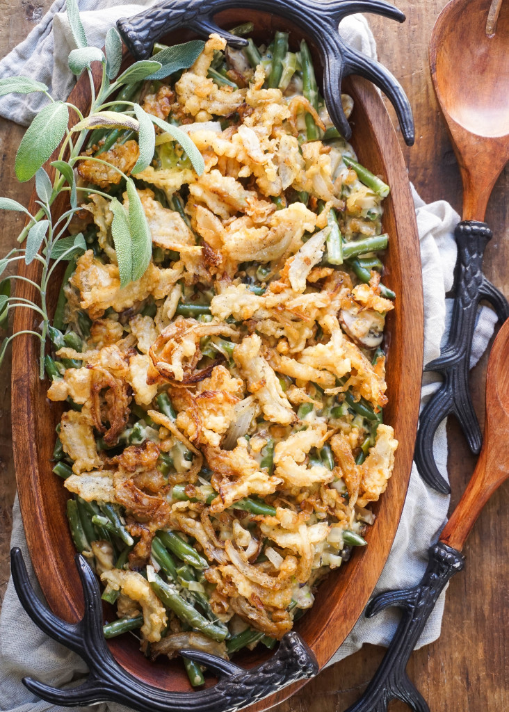 Green Bean Casserole with Tempura Onion Strings