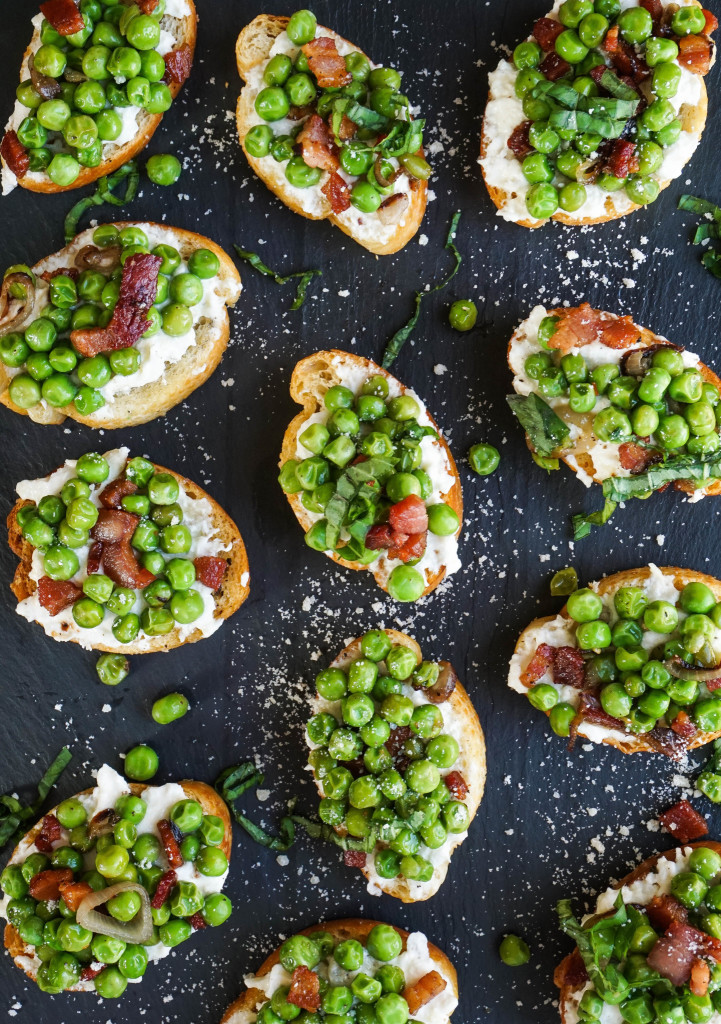 Pea and Pancetta Crostini