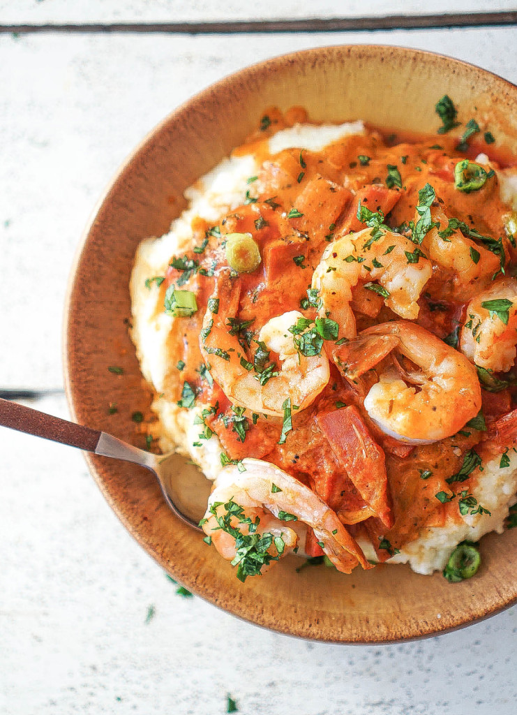 Shrimp & Grits with Spicy Capicola Gravy