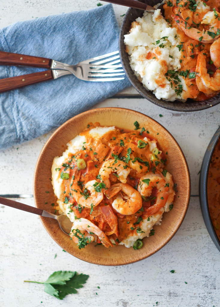 Shrimp & Grits with Spicy Capicola Gravy