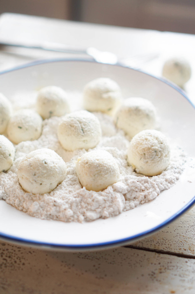 Fried Goat Cheese with Tarragon + Honey