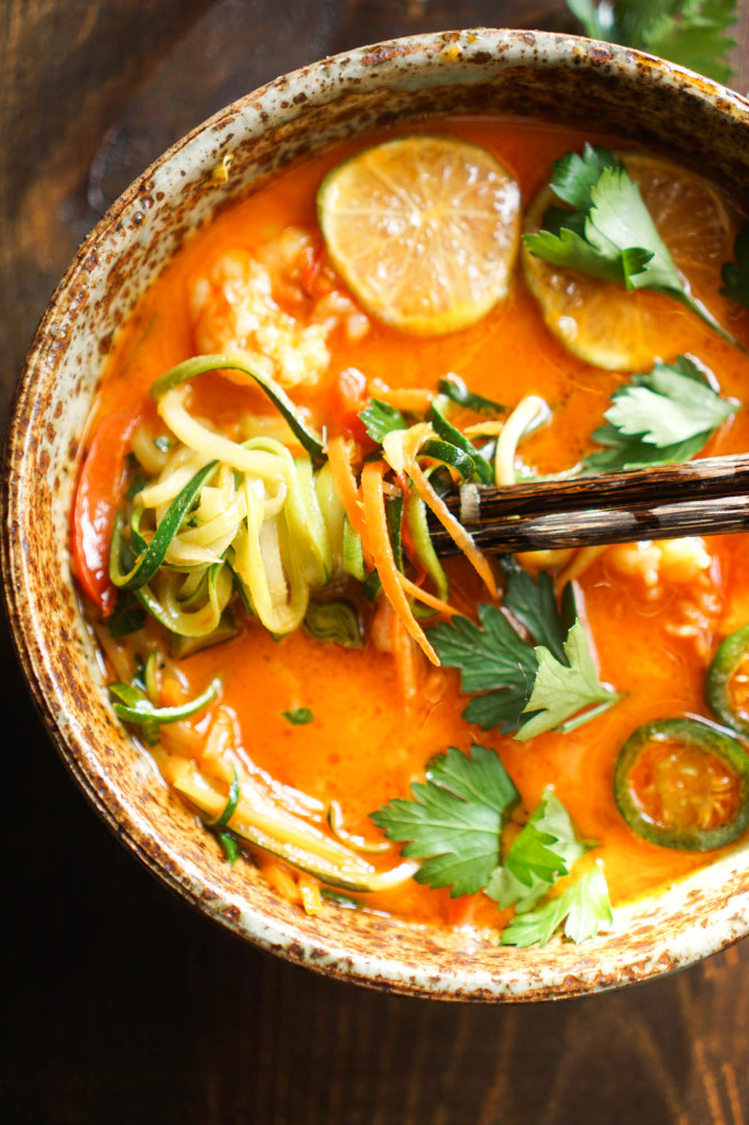 Shrimp + Zoodle Red Curry Bowl (Whole30)
