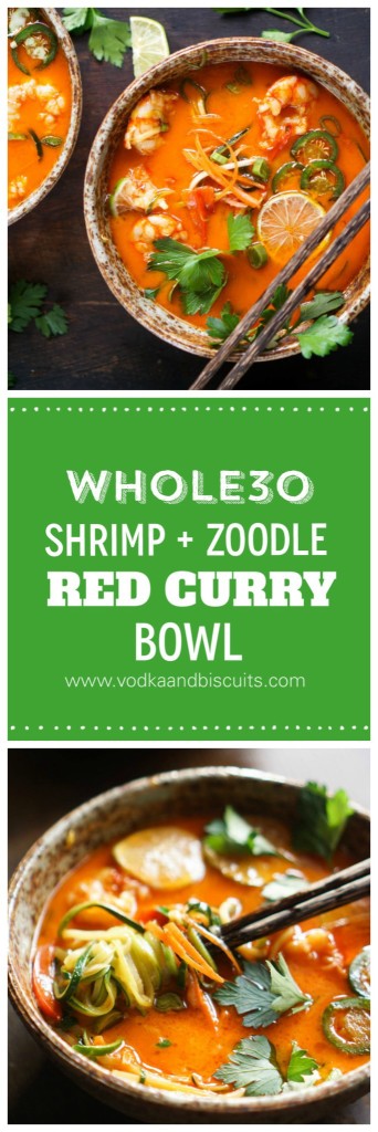 Shrimp + Zoodle Red Curry Bowl (Whole30)