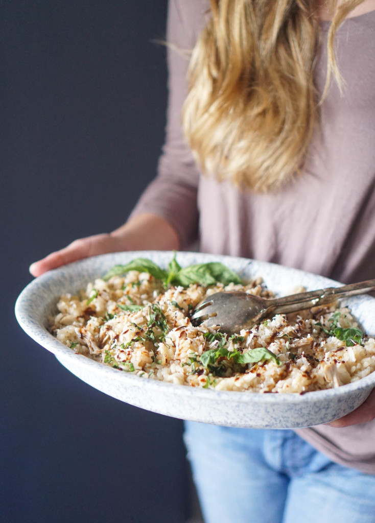 Roasted Chicken & Basil Balsamic Risotto