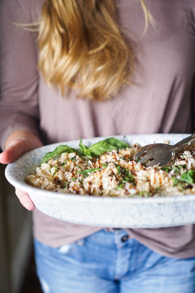 Roasted Chicken & Basil Balsamic Risotto