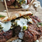 Grilled Lamb Pitas w. Pistachio & Mint Pesto 