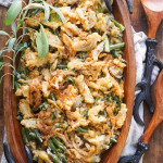 Green Bean Casserole with Tempura Onion Strings