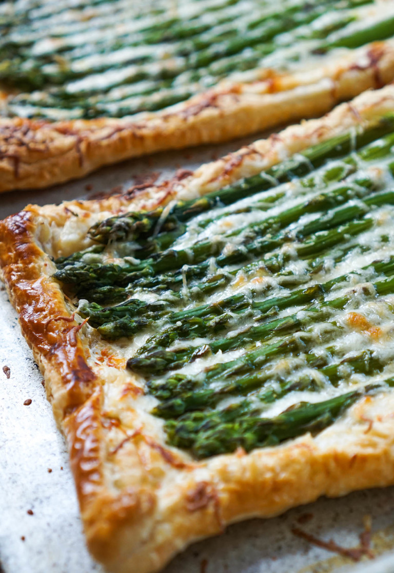 Pecorino Romano & Parmesan Asparagus Tart