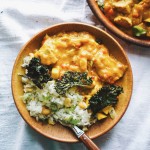 Mango Curry Chicken & Rice with Crunchy Curry Kale Chips