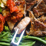 Reverse Sear Pork-Chop with Cumin-Lime Tomato Sauce