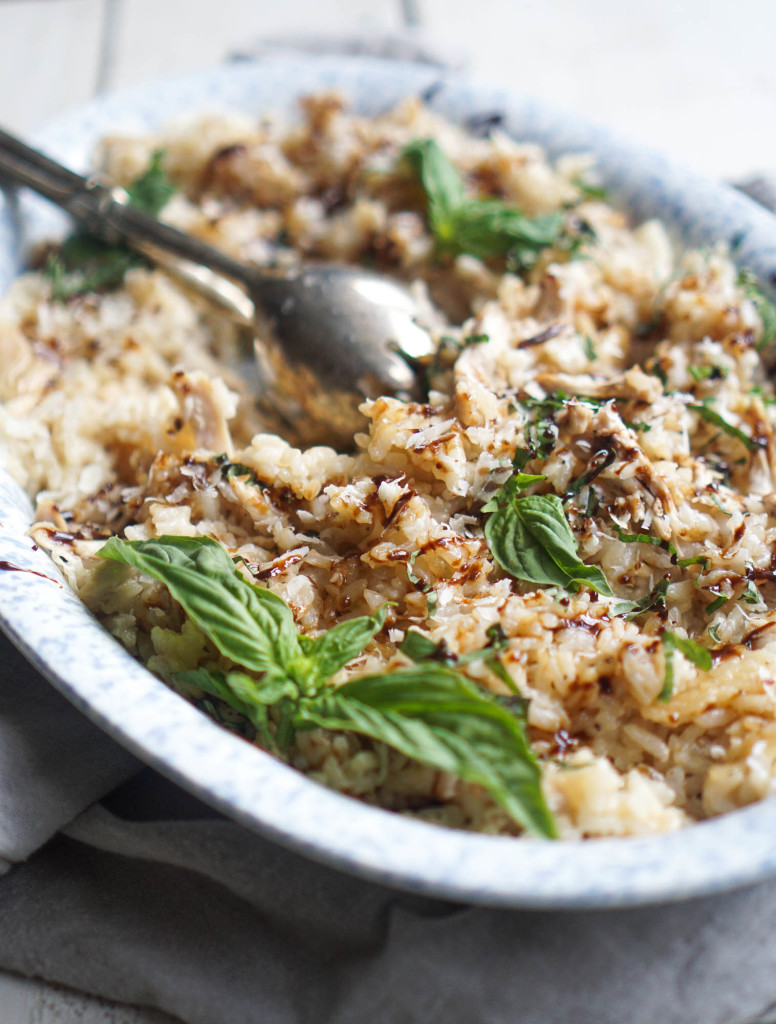 Roasted Chicken &amp; Basil Balsamic Risotto