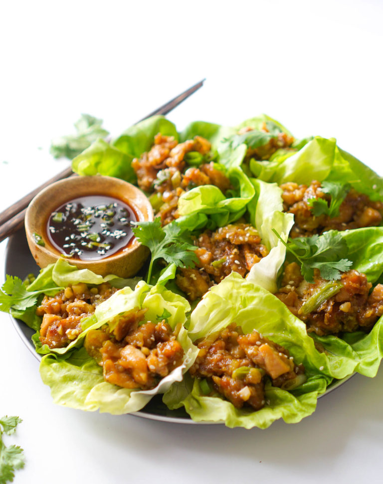 Paleo Chicken & Scallion Lettuce Wraps