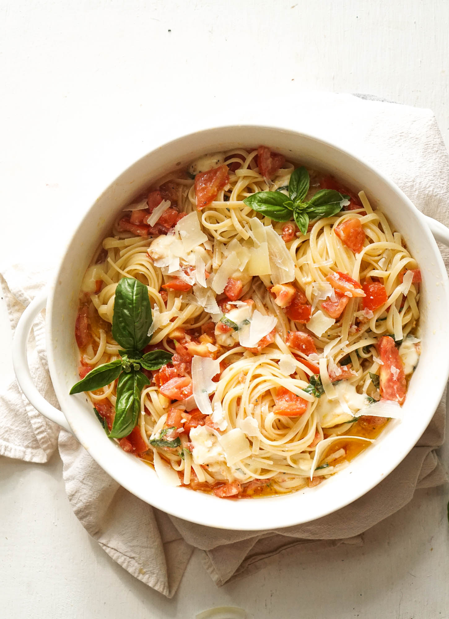 Summer Pasta with Tomato & Brie