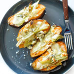 Sweet Potatoes with Buttery Leeks & Gorgonzola