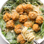 Turkey Meatballs with Spinach, Lemon & Ricotta Pasta