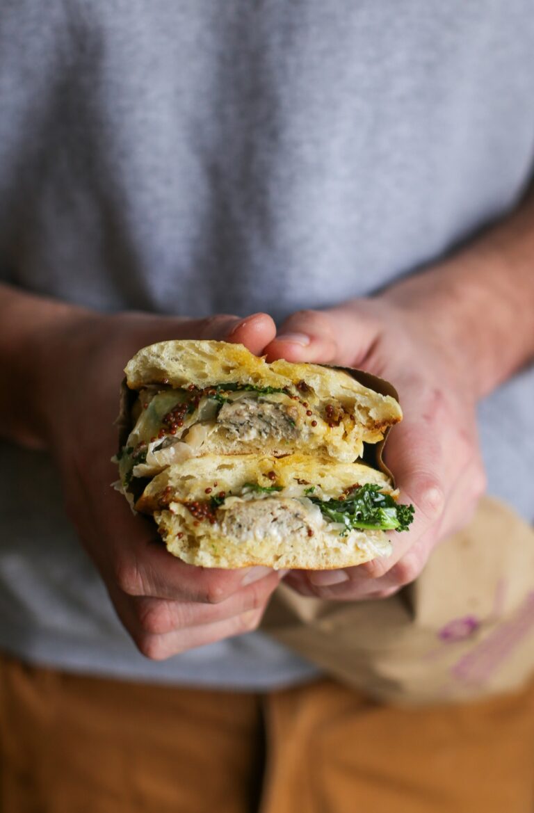 Melty Meatball & Mustard Sandwich