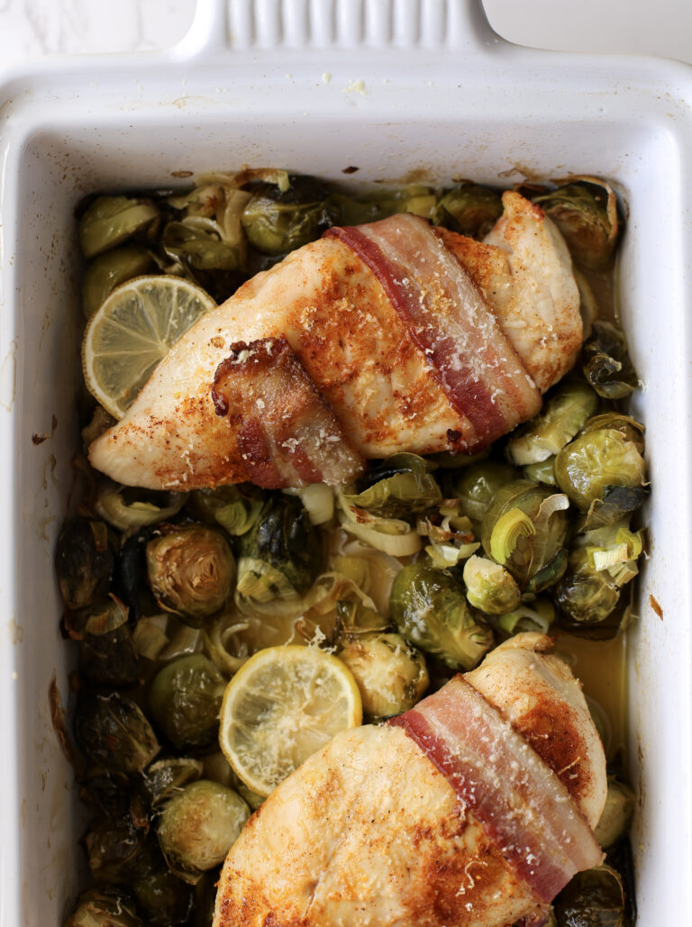One Pan Roast Chicken and Brussels Sprouts