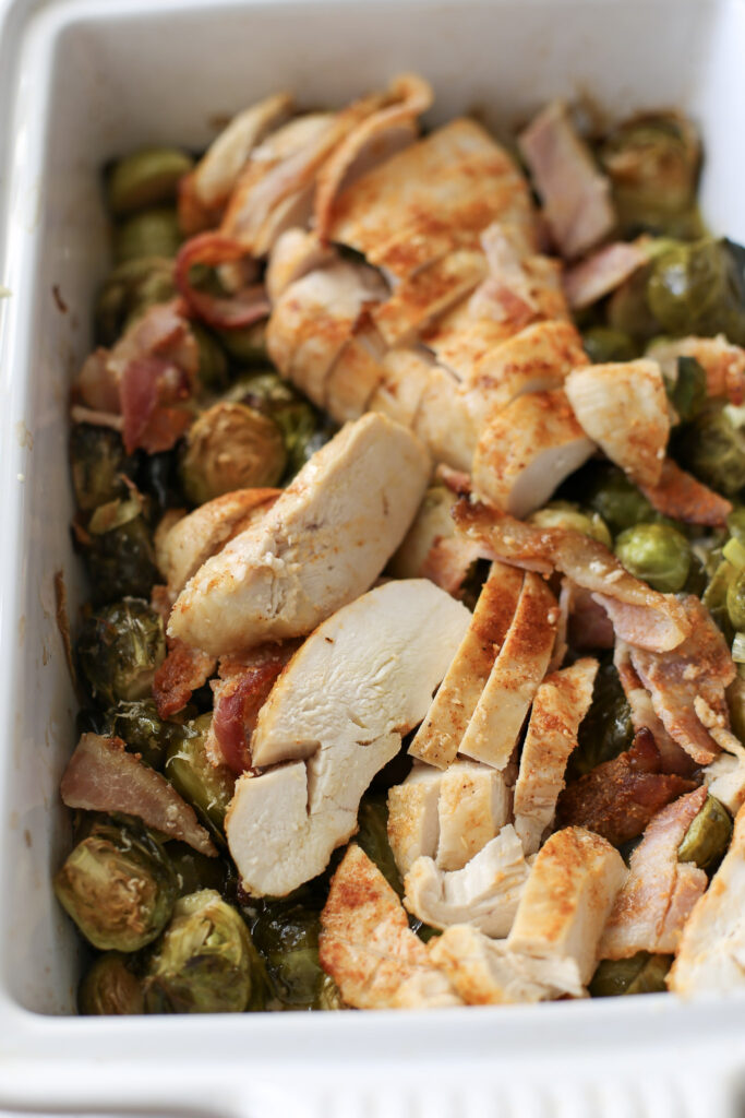 One Pan Roast Chicken and Brussels Sprouts